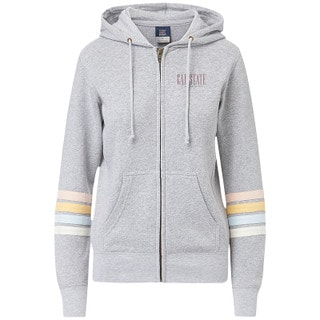 MV Sport Striped Sleeve Full Zip - Grey Heather